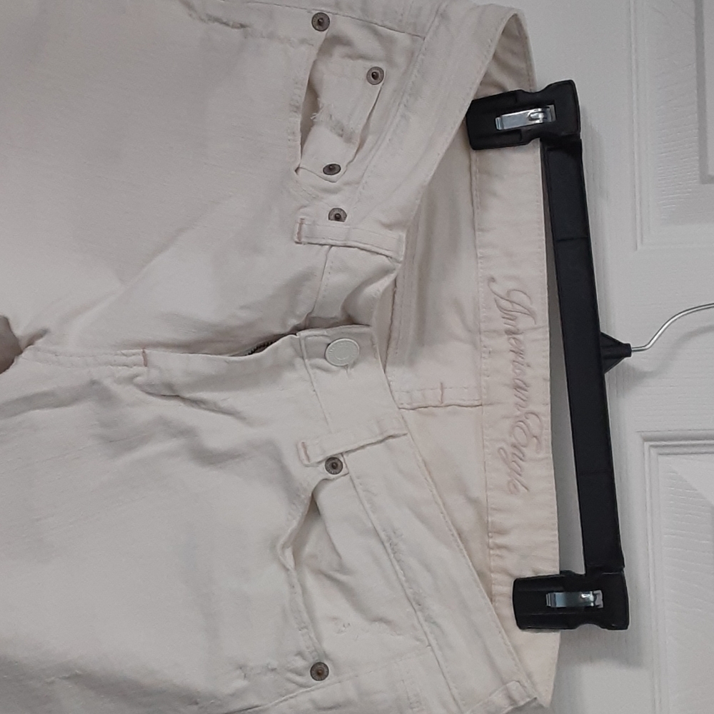 Zipper button off white jeans
